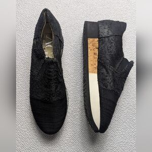 AGL Black Fabric Slip On Foam Platform Italian Shoe Size 37